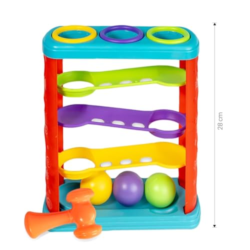Storio Hammer Knock Ball for Babies and Toddlers - Pound and See The Balls roll Down The ramps for Infants Kids Boys Girls