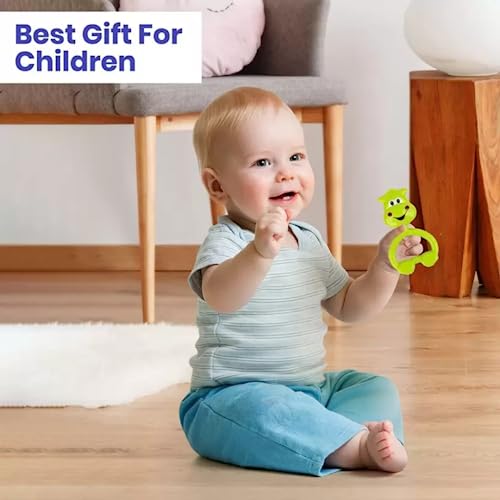 Storio Baby Products Toys 7 Pcs Rattle Set with Teathers for New Born Baby Gifts, Toy for Babies, Non-Toxic