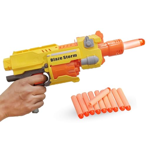 Storio Toys Rechargeable Blaze Storm Automatic Soft Suction Bullet Gun Toy with 20 Safe Soft Foam Bullets, Fun Target Shooting Battle Fight Game for Kids Boys