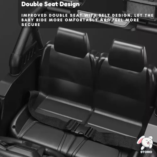 Storio Premium Rechargeable Baby Battery-Powered Electric Car Jeep for Kids – Electric Ride-On Car Toy with Bluetooth Music & Lights – Dual Control Mode for Ages 2 to 5 Year - Red