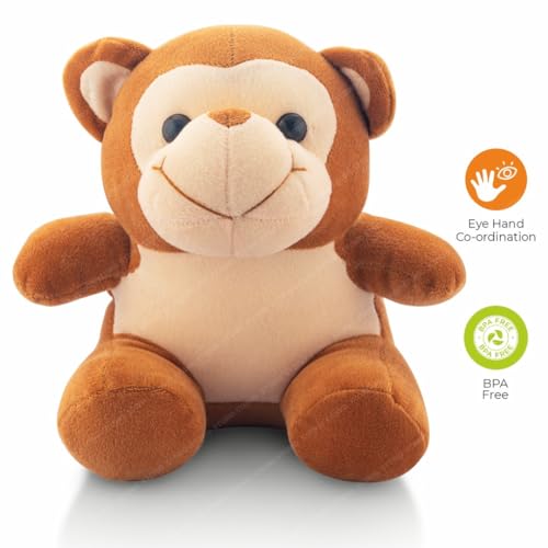 Storio Plush Soft Super Cube Toy Super Cute Kids Animal Home Decor Boys/Girls/Baby (28 Cm, Monkey) | Best Valentine Gift