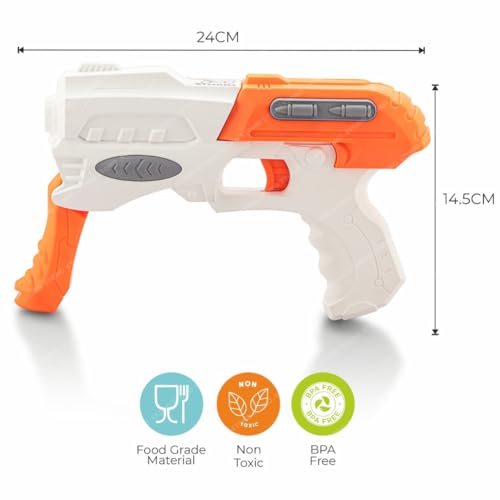 Storio EVO Sniper Hot Fire Gun Toy with 10 Safe Soft Foam Bullets, Fun Target Shooting Battle Fight Game for Kids Boys - White