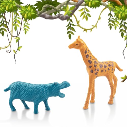 Storio 31pcs Animal Figure Toy Set | Includes Farm and Jungle Animal Playsets with an Artificial Tree and Fencing | Ideal for Birthday and Return Gifts | Educational Toyset for Kids Ages 3 and Up