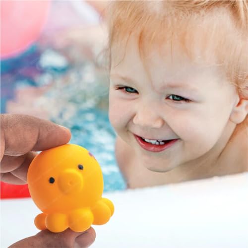 Storio Super Cute Animals Swimming Water Toys Non-Toxic,BPA Free Colorful Soft Rubber Float Squeeze Sound Squeaky Bathing Toy for Baby Chu Chu Toy Set of 12