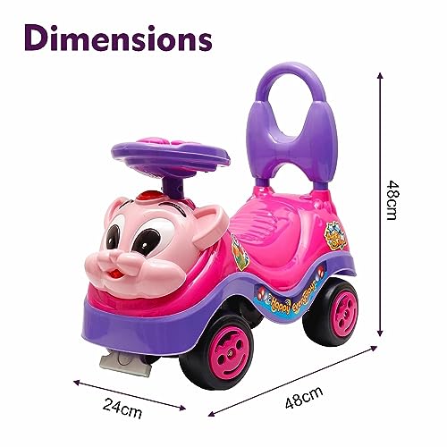 Storio Ride on & Car for Kids with Music & Horn Steering, Push Car for Baby with Backrest, Safety Guard & Big Wheels, Ride on for Kids 1,2,3,4,5 Years (Blue)