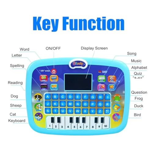Storio Learning Educational Kids Piano Laptop with Led Screen & Music | Fun Activities Toy Computer Tablet for Kids Toddlers 1 2 3 4 5 6 + Year Old Boy and Girls