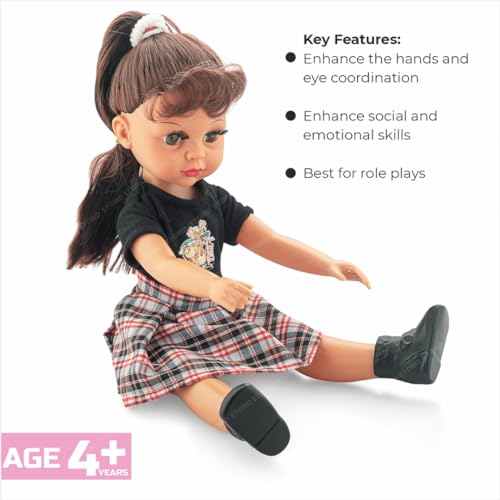 Storio Khushi Dolls for Girls Age 5-10 Gudiyaa Doll Set with Movable Joints & Accessories Girl Toys (Random Dress Color/Design)-30cm