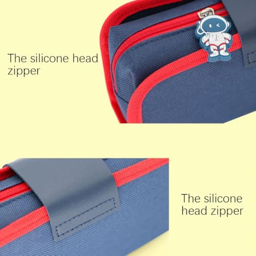 Storio Space Astronaut Pencil Case Large Capacity Pen Bag,Cute Cartoon Stationery Organizer Detachable Zipper Pen Pouch,Polyester Storage Box for Boys Girls Teen Student - Multicolor