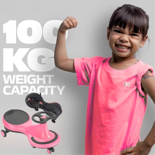 Storio Kids Magic Swing Car Twister Ride On | Toy Car with PU Wheels | Toy Car for 3 to 5 Years | Push Ride on Baby Car,100 Kg Capacity | Birthday Gift for Kids Boys and Girls - Pink