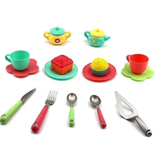 ToysBuddy Kitchen Utensils Tea Party Pretend Food Playset for Kids