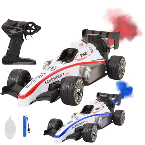 Storio High Speed Rc Car Remote Control 2Wd F1 Car for Boys|Smoke Spray Remote Car for Kids 5+ Years|Scale 1:14 Big Formula Car Toys for Boys with Light & Flame-Rechargeable