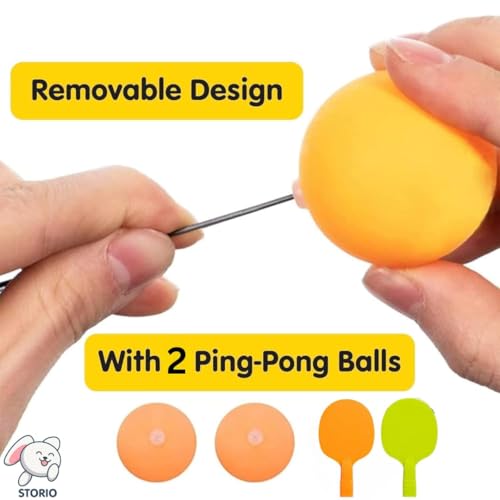 Storio Toys Indoor Outdoor Table Tennis Trainer for Adults Teenagers Kids Toy Sports Toys for 3 4 5 6 8 Years Old, Multicolour