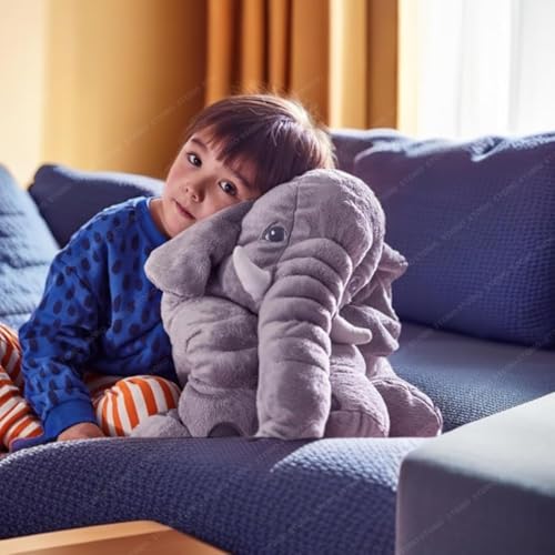 Storio Big Stuffed Animal Elephant Baby Pillow Soft Toy | Plush Hugging Pillow Material for Kids Boy/Girl as Birthday Gift - Grey