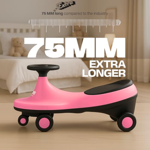 Storio Kids Magic Swing Car Twister Ride On | Toy Car with PU Wheels | Toy Car for 3 to 5 Years | Push Ride on Baby Car,100 Kg Capacity | Birthday Gift for Kids Boys and Girls - Pink