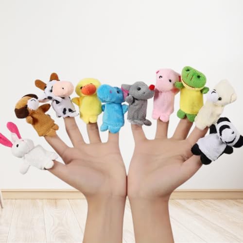 Storio Toy Finger Puppet Plushie Soft Toys for Kids Story Telling | Plush Soft Toys for Baby Boys and Girls| Best Gift | Soft Toy for Kids - Set of 10