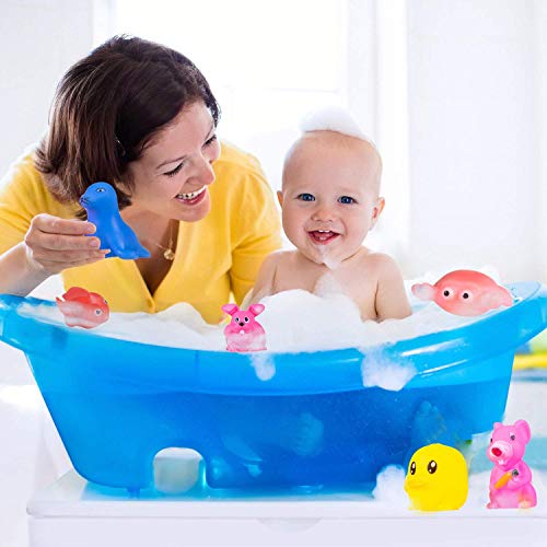 Storio Baby Bath Toy Set of 12 Pcs Chu Chu Colorful Animal Shape Toy (Multicolor)
