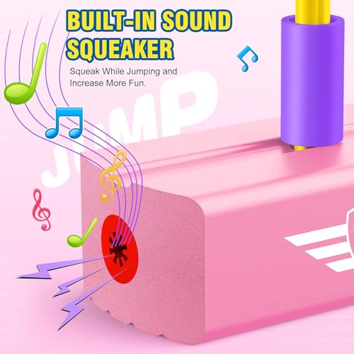 Toysbuddy Kids Hopping Pogo Jumper Fun and Safe Pogo Stick for Toddlers, Durable Foam Bungee Jumping Stick Makes Squeaky Sounds Improves Balance, Bouncing Toy for Ages 3 and Above