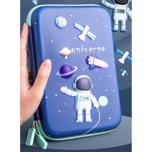 Storio Big Size Eva 3D Cover Large Capacity Space Astronaut Pencil Case Compartments, School Pouch Premium Stylish Pen Holder (Big Size Astronaut Pencil Case)