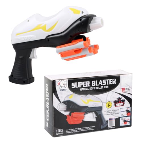 Storio Super Blaster Blaze Storm Soft Bullet Gun Toy with 10 Safe Soft Foam Bullets, Fun Target Shooting Battle Fight Game for Kids Boys (SMG4)