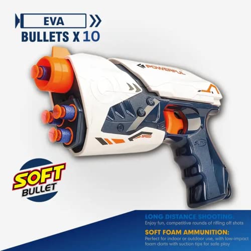 Storio Blaze Storm Powerful Space Gun with Soft Foam Bullets,Target Shooting Role Play Toy Gun Game for Kids Boys
