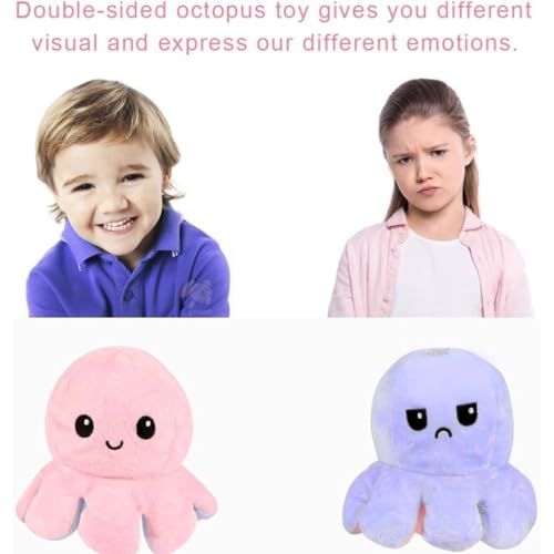 Storio Toy Octopus Plushie Reversible Soft Toys for Kids | Plush Soft Toys for Baby Boys and Girls| Best Gift | Octopus Soft Toy for Kids -Purple Pink