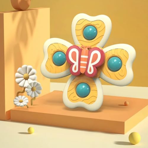 Storio Baby Products Bath Toys Suction Cup Spinner Toy | Set of 3 | for Baby Boys Girls | Pop up Waterproof Suction Cup Spinning Top Rotating Montessori Learning Toy