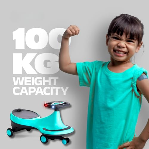 Storio Kids Magic Swing Car with Light & Music | Magic Twister Ride | Toy Car with PU Wheels | Toy Car for 3 to 5 Years Kids | Push Ride on Baby Car,100 Kg Capacity | Christmas Gift - Blue