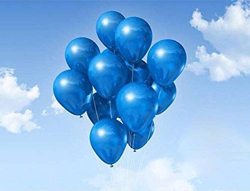 LUXZURY by Storio 12 inch HD Metallic Finish Balloons for Birthday/Anniversary Party Decoration (Gold + Silver + Blue, Pack of 50)