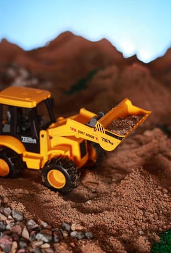 Storio Friction Bulldozer Truck Construction Vehicle Toy | Push & Go | 180 Degree Rotatable Excavator Bulldozer | Rubber Wheel Heavy Duty | Unbreakable | for Kids, Multicolour