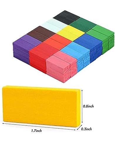 Storio 120 pcs 12 Color Wooden Dominos Blocks Set, for Kids Game Educational Play Toy, Domino Racing Toy Game