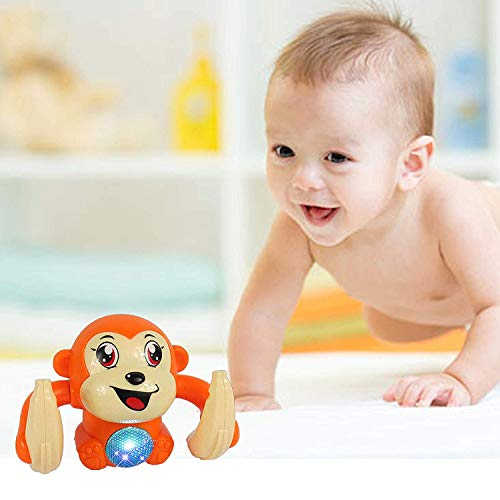 Storio 360 Degree Rotation Dancing and Tumbling Monkey with Banana,Light and Sound Toy for Kids