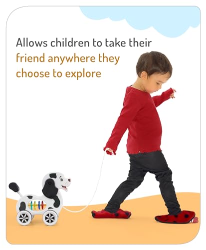 Storio Baby Products Pull Along Toddler Toy, Pull Along Toy with Attractive Design, Developmental Toy for 1 Year Old Girl Boy - Dog