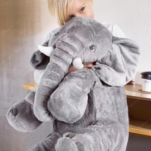 Storio Big Stuffed Animal Elephant Baby Pillow Soft Toy | Plush Hugging Pillow Material for Kids Boy/Girl as Birthday Gift - Grey