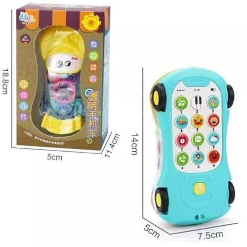 Storio Pretend Play 2 in 1 Cell Phone Toy Car for Kids, Toddlers with Music, Ringtones,3D Concept Gear & Lights Car for Girls & Boys