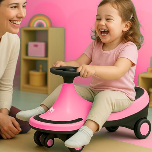 Storio Kids Magic Swing Car Twister Ride On | Toy Car with PU Wheels | Toy Car for 3 to 5 Years | Push Ride on Baby Car,100 Kg Capacity | Birthday Gift for Kids Boys and Girls - Pink