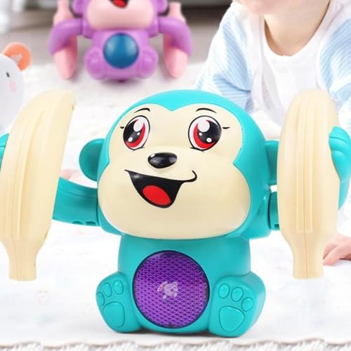 Storio Dancing Monkey Musical Toy for Kids Baby Spinning Rolling Doll Tumble Toy with Voice Control Musical Light and Sound Effects with Sensor, Multicolor