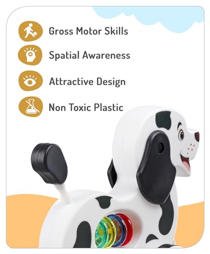 Storio Baby Products Pull Along Toddler Toy, Pull Along Toy with Attractive Design, Developmental Toy for 1 Year Old Girl Boy - Dog