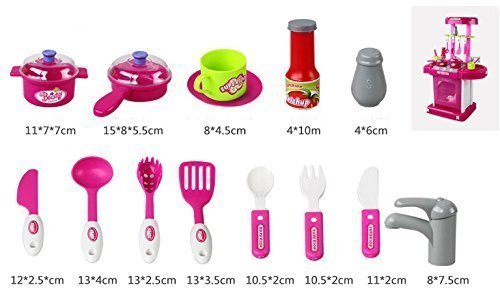 Storio Luxurious Kitchen Play Set with Accessories, Light and Music Toy for Girls, Boys
