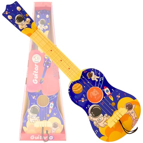 Storio Guitar Toy Ukulele Toy 4 Strings Early Educational Instruments Space Astronaut Musical Gift Musical Instruments Toys for Kids Toddlers Year of 3+