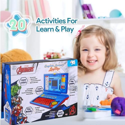 Storio Educational Laptop Computer Toy with Mouse | 1 Year Extended Warranty | Kids Above 3 Years | 20 Fun Activity Learning | Learn Letter Words Games Mathematics Music Logic Memory Tool | Red