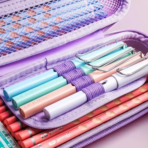 Storio 3D Unicorn Cover Large Capacity Pencil Case Compass with Compartments, School Supply Organizer for Students, Stationery Box, Cosmetic Zip Pouch Bag