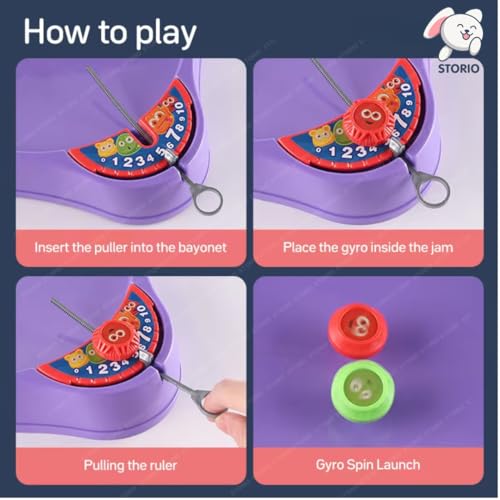 Storio Cool Top Spinning BeyBlades Game Gyro Battle Toy On Classic Super Arena Disk for Kids, 2-4 Players with 4 BeyBlades Spinners & Launchers | Lattoo