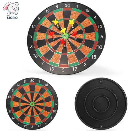 Storio Premium Magnetic Dart Board with Darts - Fun Indoor and Outdoor Dart Game Set Toys for All Ages Kids, Boys and Girls - 17 Inch