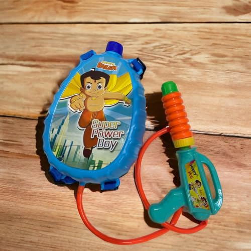 Storio Holi Water Toy Gun with Pressure Mechanism for Long Throw, Back Holding Tank, Back Holding Tank - Chhota Bhim