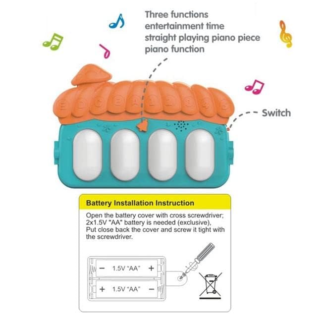 Storio Baby Products Musical Keyboard Mat Piano Gym Mat Gym & Fitness Rack,Pack of 1 Set, Multicolor