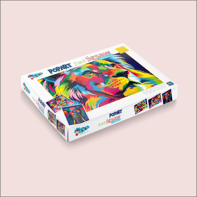 Storio Popart 3 in 1 Jigshaw Puzzle Cities, Animal, Abstract Toy for Kids - Learning & Educational Toys Puzzles for Kids Ages