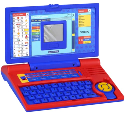 Storio Educational Laptop Computer Toy with Mouse | 1 Year Extended Warranty | Kids Above 3 Years | 20 Fun Activity Learning | Learn Letter Words Games Mathematics Music Logic Memory Tool | Red