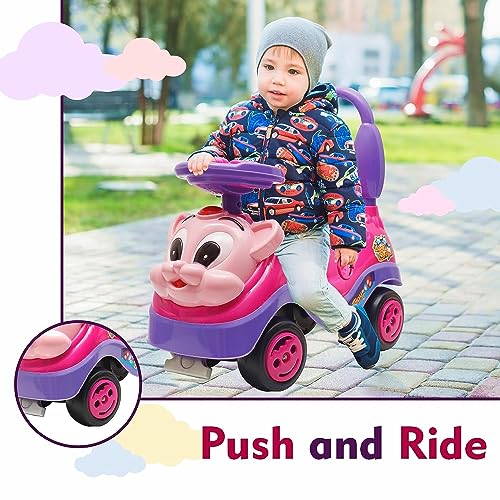 Storio Ride on & Car for Kids with Music & Horn Steering, Push Car for Baby with Backrest, Safety Guard & Big Wheels, Ride on for Kids 1,2,3,4,5 Years (Color May Vary)