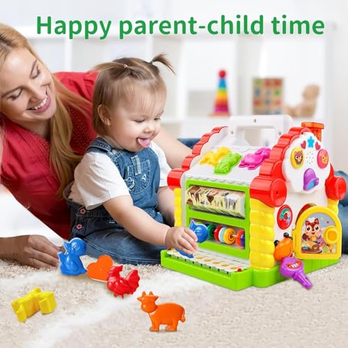 Storio Baby Toddler Activity Center Musical Activity Cube Play Learning Center Toy Interactive Educational Activity House Multi-Functions with Lights Sounds - Activity House