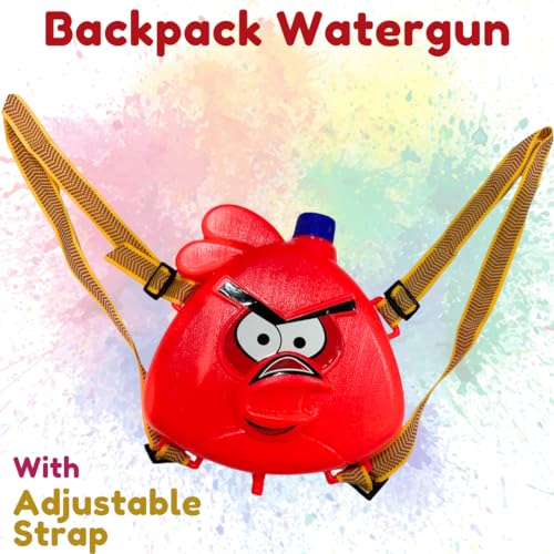 Storio Holi Water Toy Gun with Pressure Mechanism for Long Throw, Back Holding Tank, Back Holding Tank - Birds